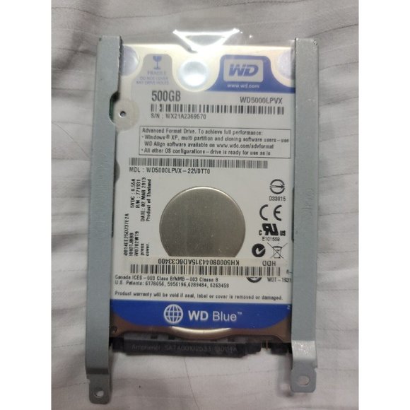 HDD Hard Drive SATA Laptop 2.5" WD5000LPVX-28V0TT0 500GB - Picture 2 of 2